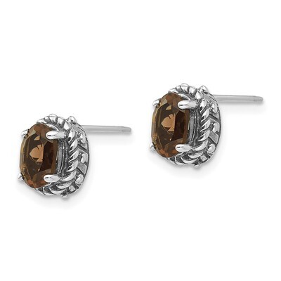 Smokey Quartz Earrings Sterling Silver QTC277, MPN: QTC277, 883957315355