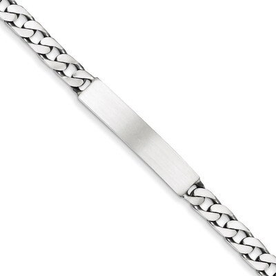 8 Inch Antiqued Curb Link ID Bracelet Engravable Sterling Silver QID119-8, MPN: QID119-8, 883957435…