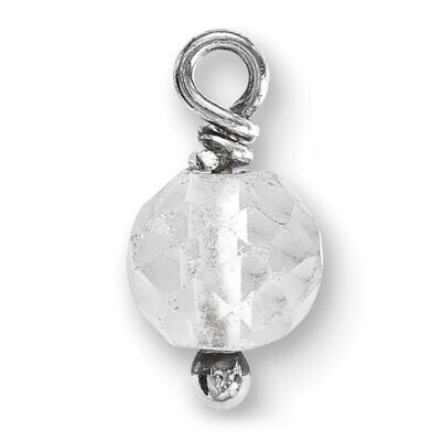 CZ Bead Charm Sterling Silver SS4958, MPN: SS4958,