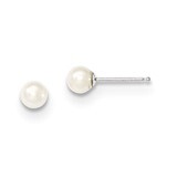 4-5mm White Round Cultured Pearl Stud Earrings 14k White Gold XW40PW, MPN: XW40PW, 886774563411