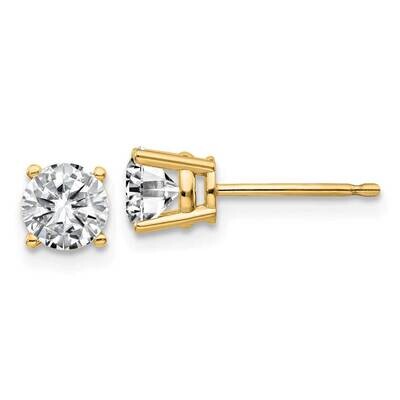 1ct. 5.0mm Round J-K Color Moissanite Earrings 14k Gold YG326-8MB, MPN: YG326-8MB,
