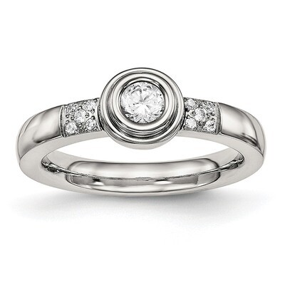 CZ Diamond Ring Stainless Steel Polished SR577, MPN: SR577, 191101553714