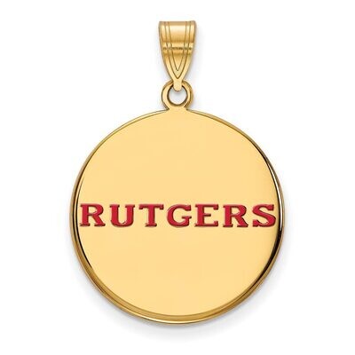 Rutgers Large Enamel Disc Pendant Gold-plated Silver GP024RUT, MPN: GP024RUT, 886774928173
