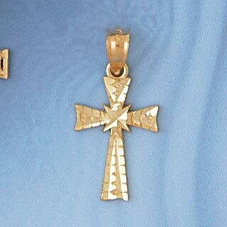 Dazzlers Jewelry Cross Pendant Necklace Charm Bracelet in Yellow, White or Rose Gold 8299, MPN: DZ-…