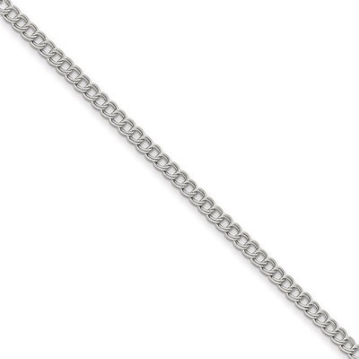 Silver-tone Steel 4.5mm Double Link Curb Pocket Watch Chain FTL158W, MPN: FTL158W,