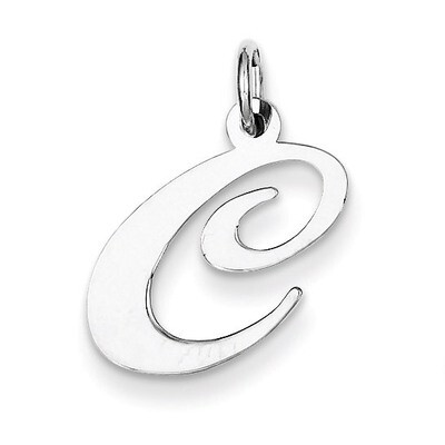 Script Initial C Charm Sterling Silver Fancy QC5088C, MPN: QC5088C, 883957030296