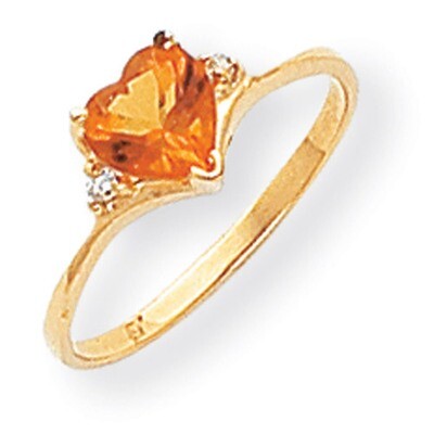 0.03ct. Diamond &amp; 6mm Heart Gemstone Ring Mounting 14k Gold Polished Y2185, MPN: Y2185,