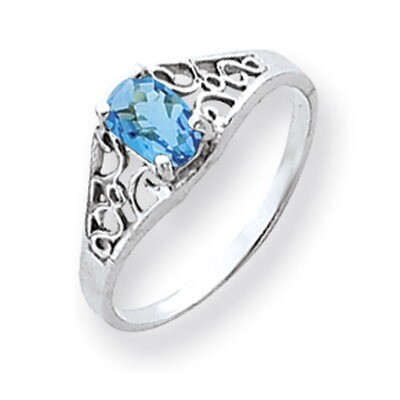 Blue Topaz Ring 14k white Gold 6x4mm Oval Y4676BT, MPN: Y4676BT, 883957589794
