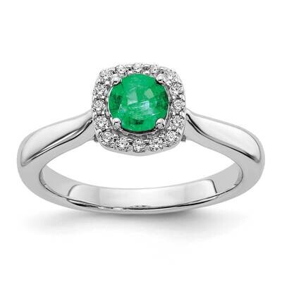 Emerald Ring 14k White Gold Diamond RM5754-EM-016-WA, MPN: RM5754-EM-016-WA, 883957573779
