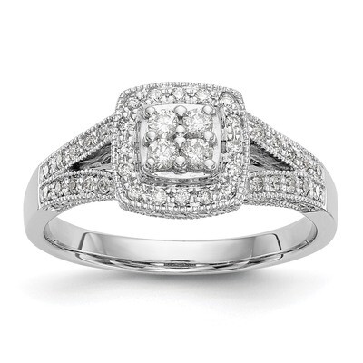 Complete Diamond Cluster Engagement Ring 14k White Gold RM2391E-050-WAA, MPN: RM2391E-050-WAA, 8839…