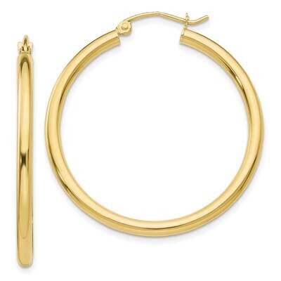 2.5mm Lightweight Tube Hoop Earrings 10k Gold Polished 10T934L, MPN: 10T934L, 191101566011