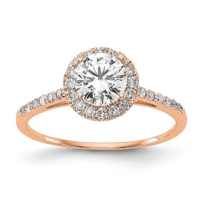 Round Halo Lab Grown Diamond Semi Eng Ring 14k Rose Gold RM2042E-050-RLG, MPN: RM2042E-050-RLG, 883…