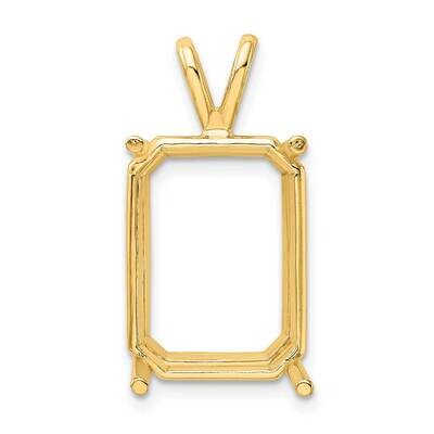Emerald 4-Prong Cast For Larger Sizes 20 X 15mm Pendant Setting 14k Gold YG975-3, MPN: YG975-3,