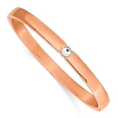 Rose Ip-Plated Preciosa Crystal 6mm Hinged Bangle Stainless Steel Polished SRB2929, MPN: SRB2929, 1…