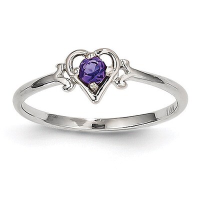 February Birthstone Heart Ring 14k White Gold Genuine YC413, MPN: YC413, 883957323817