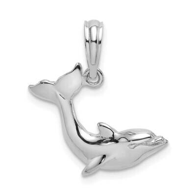 Dolphin Jumping Charm 14k White Gold Textured K7421W, MPN: K7421W, 196904089842
