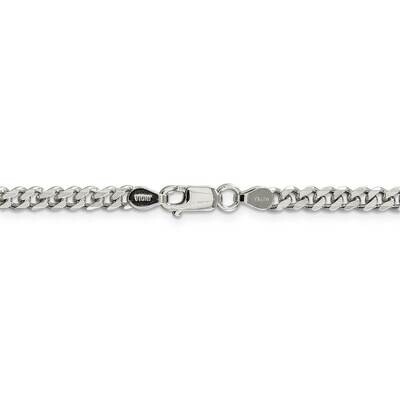 26 Inch Rhodium Plated 4.5mm Curb Chain Sterling Silver QCB120R-26, MPN: QCB120R-26, 886774097626