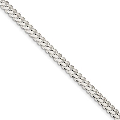 8 Inch 6.4mm Polished Domed Curb Chain Sterling Silver QDB180-8, MPN: QDB180-8, 883957904405