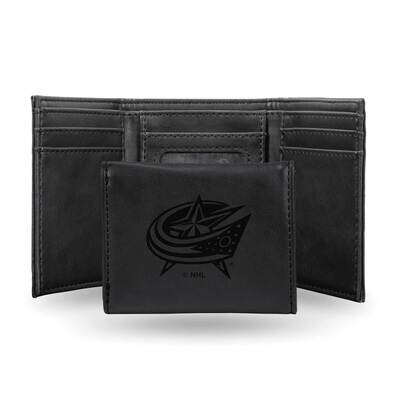 NHL Columbus Blue Jackets Black Faux Leather Trifold Wallet GC7824, MPN: GC7824, 767345901637