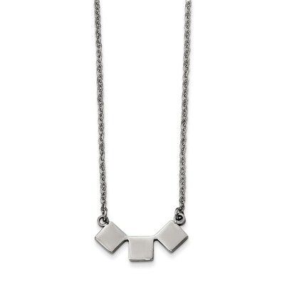 Polished Three Squares Necklace Stainless Steel SRN1845-18
