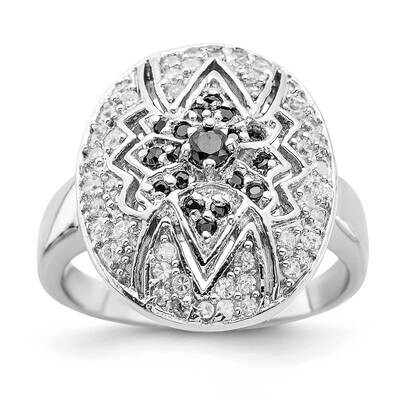 Sterling Silver White &amp; Black CZ Ring JRS4592-6