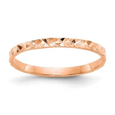 Diamond-Cut Design Band Childs Ring 14k Rose Gold R534R, MPN: R534R, 196904054116