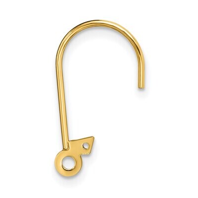 Leverback Replacement Pivot Arm with Ring Component 14k Yellow Gold YG814, MPN: YG814,