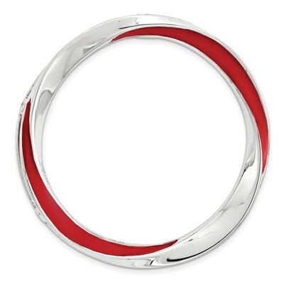 Polished Red Enameled Chain Slide Sterling Silver Large QSK1781, MPN: QSK1781, 191101550560