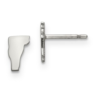 Vermont State Small Earrings 14k White Gold Engravable XNE50W-VT, MPN: XNE50W-VT, 886774758787