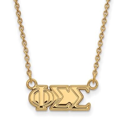 Phi Sigma Sigma Medium Pendant with 18 Inch Chain Gold-plated Silver GP007PSS-18, MPN: GP007PSS-18,…