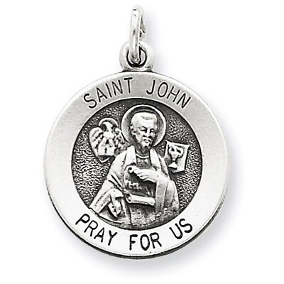 Saint John Medal Antiqued Sterling Silver QC5731, MPN: QC5731, 191101183904
