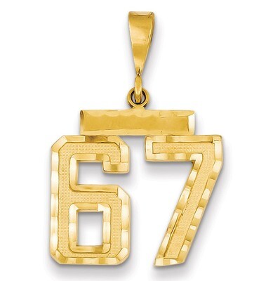 Number 67 Charm 14k Gold Medium Diamond-cut  MN67, MPN: MN67, 883957139746