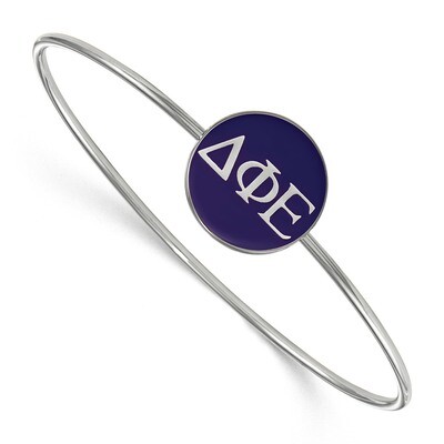 Delta Phi Epsilon Enameled Slip-on Bangle Sterling Silver SS024DPH-6, MPN: SS024DPH-6, 191101101151