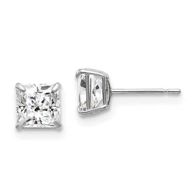 5mm Square CZ Diamond Post Earrings 14k White Gold XD38WCZ, MPN: XD38WCZ, 191101800856