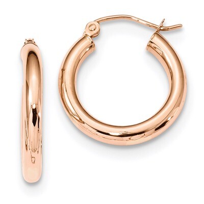 3mm Hoop Earrings 10k Rose Gold 10T994, MPN: 10T994, 191101170331