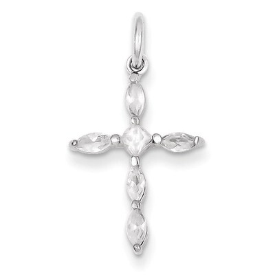 Cross Charm Sterling Silver Diamond QC5339, MPN: QC5339, 883957912899