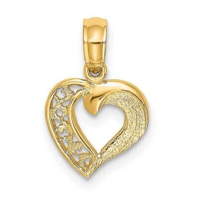 Open Mini Heart Charm 14k Gold K7123, MPN: K7123, 637218053087