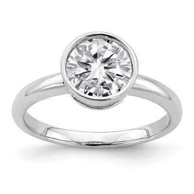 1 7/8ct. G H I True Light Round Bezel Moissanite Solitaire Ring 14k White Gold RM6784-190-WMT, MPN:…