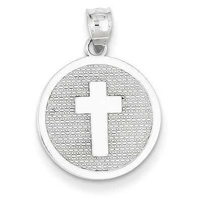 Reversible Cross &amp; 1st Holy Communion Charm 14k White Gold K5086, MPN: K5086, 883957457406