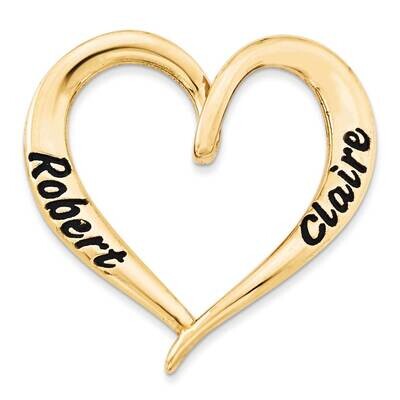 Casted High Polished Antiqued Heart Slide 10k Gold 10XNA513Y, MPN: 10XNA513Y,