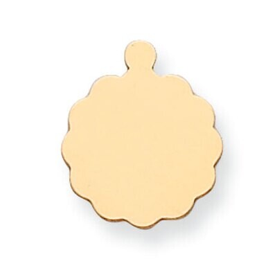 Round Scalloped Shape with Eyelet Stamping 14k Yellow Gold YG1272, MPN: YG1272,