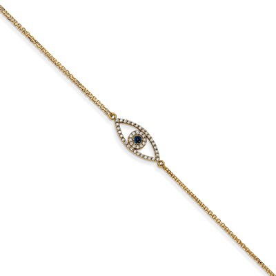 Small Diamond and Sapphire Evil Eye Bracelet 14k Gold XB315S/A, MPN: XB315S_A, 883957315744