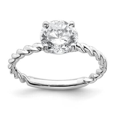 1 7/8ct. D E F Pure Light Round Twisted Moissanite Solitaire Ring 14k White Gold RM6798-190-WMP, MP…