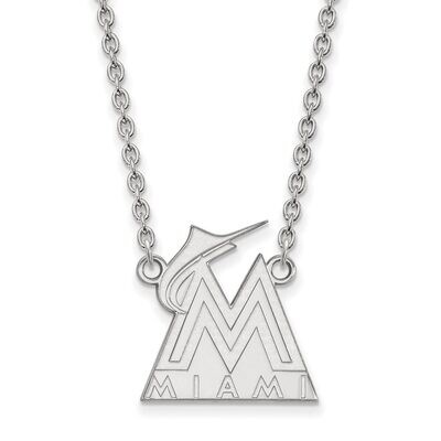 Miami Marlins Large Pendant with Necklace Sterling Silver SS009MIN-18, MPN: SS009MIN-18, 8867746257…