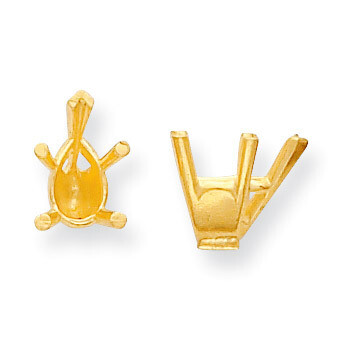 14k Yellow Gold Pear 5-Prong V-End Tapered With Pad 3 X 2mm Setting YG234-1, MPN: YG234,