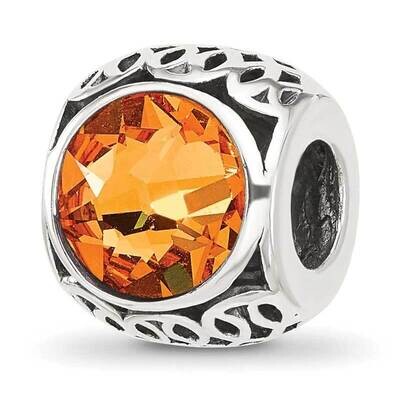 Antiqued Orange Swarovski Crystal Bead Sterling Silver QRS4402, MPN: QRS4402,