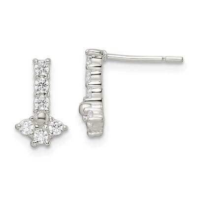 CZ Diamond Post Earrings Sterling Silver Polished QE16228, MPN: QE16228, 196904168608