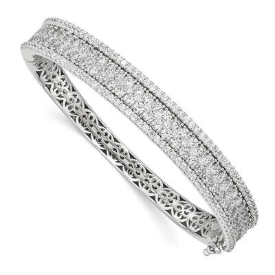 Cz Hinged Bangle Sterling Silver QB1346, MPN: QB1346, 883957940236
