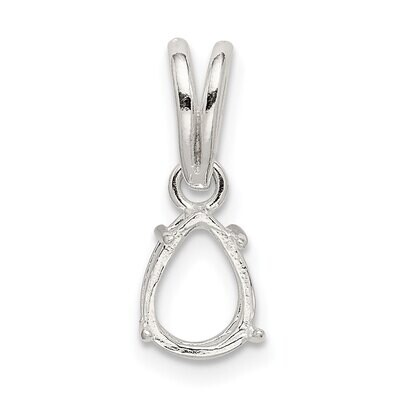 Pear 4-Prong 5 x 2.5mm Loose Bail Pendant Setting Sterling Silver SS3264, MPN: SS3264,