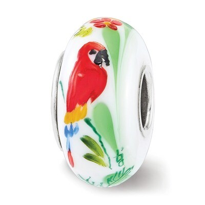 Picasso Fenton Glass Bead Sterling Silver QRS3708, MPN: QRS3708, 19727657527